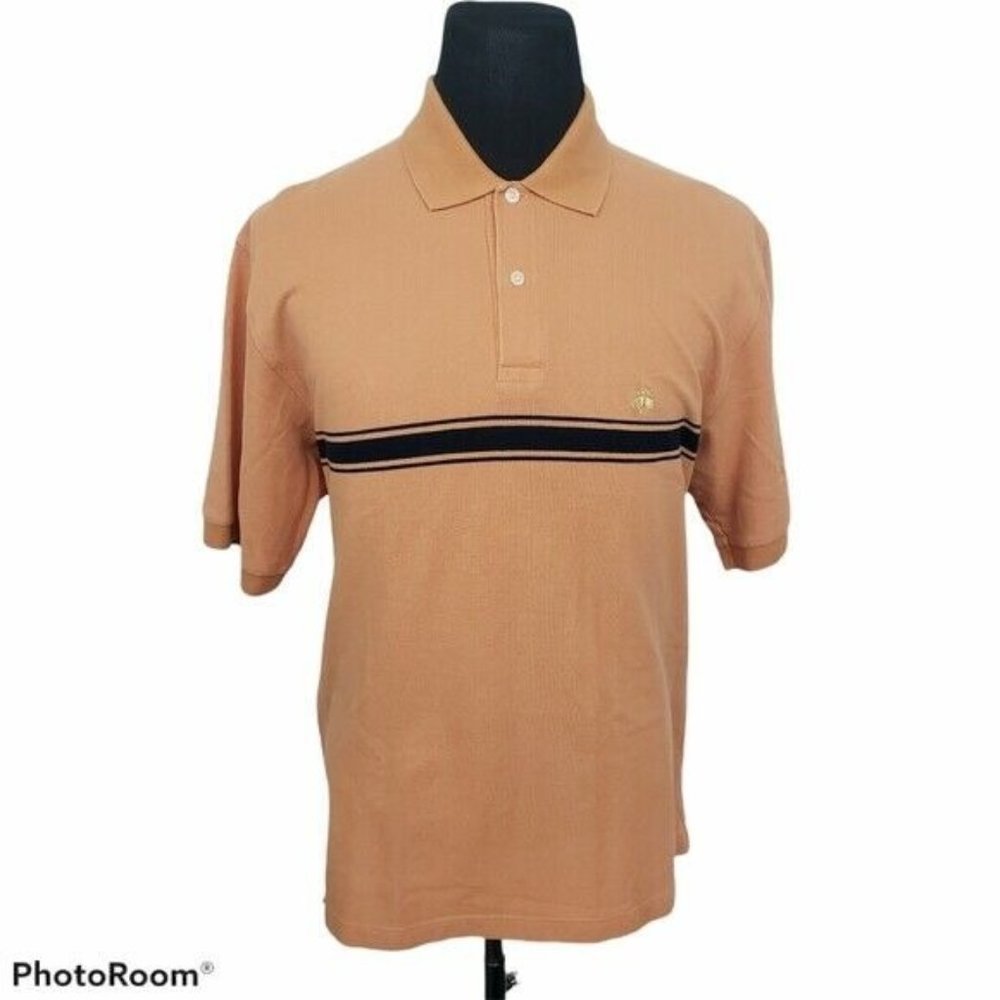 Brooks Brothers 346 Short Sleeve Polo Shirt Orange Large
